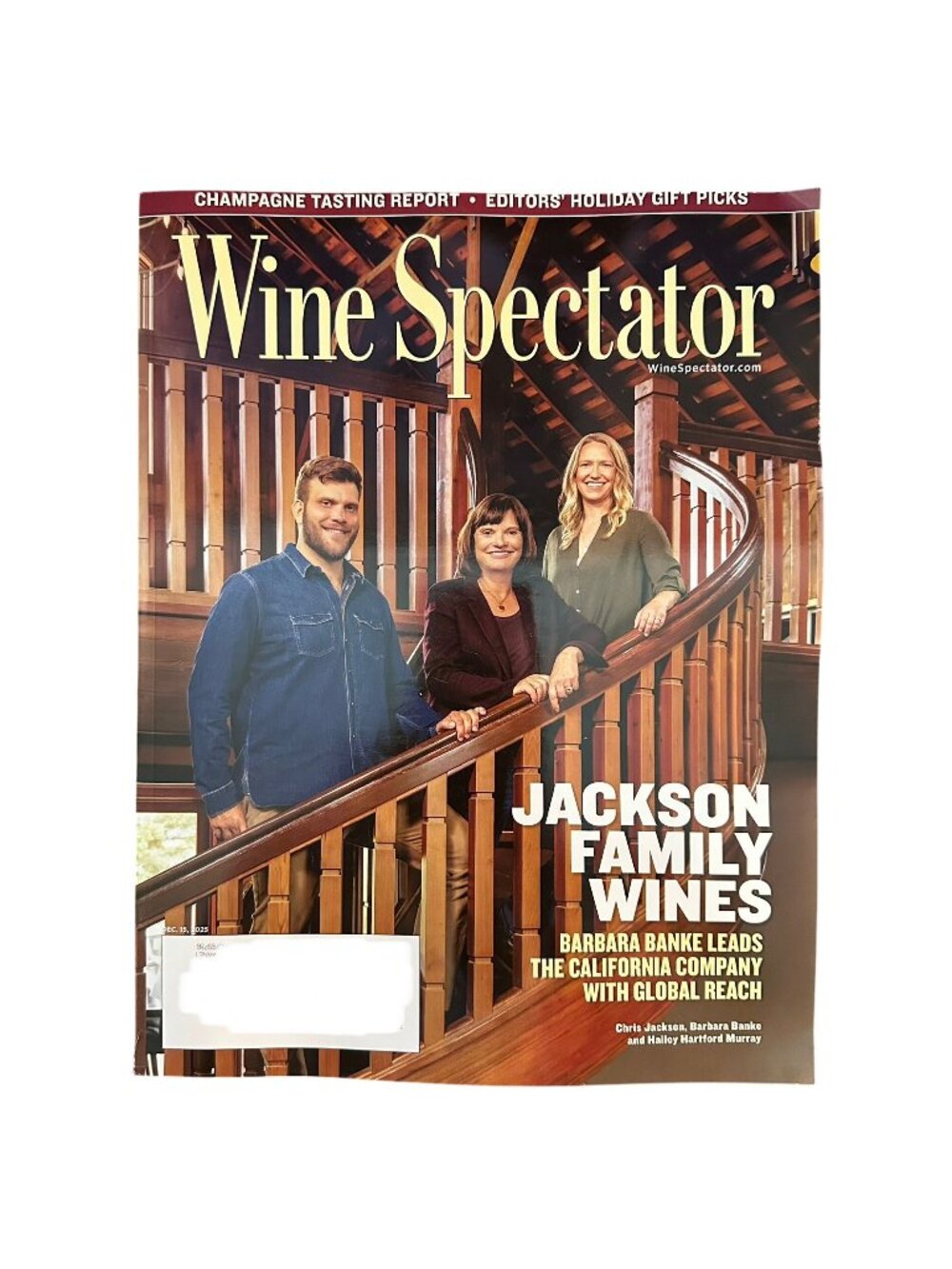 Wine Spectator Magazine December 15 2025 Jackson Family Wines Champagne Tasting